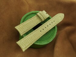 Tea Green Lizard Leather Curved End Watch Strap For F. P. Journe - CUSTOM MADE SERVICE CT2909