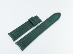21mm/18mm Green Crocodile Leather Curved End Watch Strap #WT14214