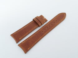 21mm/18mm Vintage Brown Calf Leather Curved End Watch Strap #WT14213