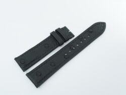 20mm/18mm Black Ostrich Belly Leather Watch Strap #WT14219