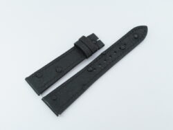 20mm/16mm Black Ostrich Belly Leather Watch Strap #WT14221