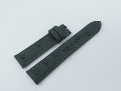 20mm/18mm Gray Ostrich Belly Leather Watch Strap #WT14224