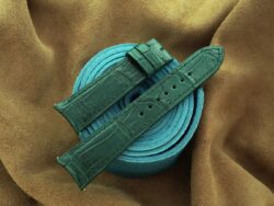 Green Crocodile Leather Curved End Watch Strap For F. P. Journe - CUSTOM MADE SERVICE CT2937