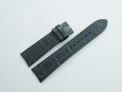 21mm/18mm Dark Gray Genuine Crocodile Leather Curved End Watch Strap for JLC #WT14340