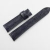 21mm/18mm Navy Blue Genuine Crocodile Leather Curved End Watch Strap for JLC #WT14342
