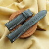 Olive Green Box Calf Leather Curved End Watch Strap For JLC - CUSTOM MADE SERVICE CT3010