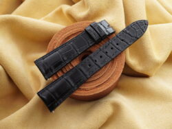 Black Genuine Crocodile Skin Leather Watch Strap For Patek Philippe #CT2986
