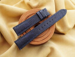 Dark Navy Blue Lizard Leather Watch Strap For Cartier Tank Solo, Tank Must, Tank Louis - CUSTOM MADE SERVICE CT3011
