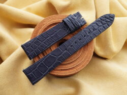 High Grade Matte Navy Blue Crocodile Leather Watch Strap For Cartier Tank Solo, Tank Must, Tank Louis - CUSTOM MADE SERVICE CT3012