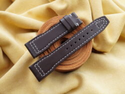 Dark Brown Genuine Shell Cordovan Leather Watch Strap For IWC Pilot - CUSTOM MADE SERVICE CT3094