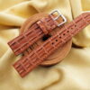 Double Hornback Tan Brown Crocodile Leather Watch Strap - CUSTOM MADE SERVICE CT3026