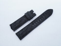 22mm/20mm Black Genuine Python Skin Leather Watch Strap #WT14357