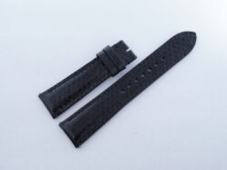 21mm/18mm Black Genuine Sea Snake Skin Leather Watch Strap #WT14361