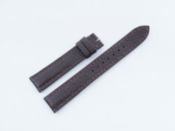 17.5mm/16mm Brown Pebbled Calf Leather Watch Strap for Cartier TANK SOLO SMALL #WT14374