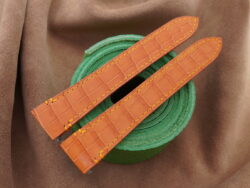 High Grade Tan Brown Crocodile Leather Deployment Watch Strap With Quickswitch For Cartier Santos Medium, Large Model - CUSTOM MADE SERVICE CT3136