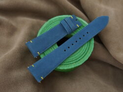 Blue Nubuck Calf Leather Watch Strap - CUSTOM MADE SERVICE CT3118