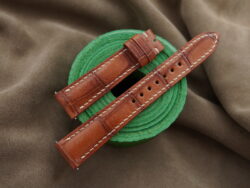 Cognac Buttero Leather Watch Strap For Cartier Tank Solo, Tank Must, Tank Louis - CUSTOM MADE SERVICE CT3074