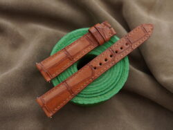 Cognac Buttero Leather Watch Strap For Cartier Tank Solo, Tank Must, Tank Louis - CUSTOM MADE SERVICE CT3076