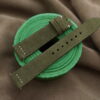 Olive Green Nubuck Leather Watch Strap For Cartier Tank Solo, Tank Must, Tank Louis - CUSTOM MADE SERVICE CT3072