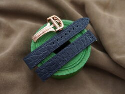Navy Blue Crocodile Watch Strap With Quick Release insert for Dumont Small, Large and Extra Large - CUSTOM MADE SERVICE CT3027