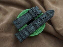 Dark Green Crocodile Stonewash Leather Watch Strap For Panerai - CUSTOM MADE SERVICE CT3104