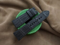 Black Crocodile Leather Watch Strap For Panerai - CUSTOM MADE SERVICE CT3106