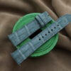 Green Crocodile Stonewash Leather Watch Strap For Cartier Tank Solo, Tank Must, Tank Louis - CUSTOM MADE SERVICE CT3086