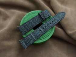 Dark Gray Crocodile Stonewash Leather Watch Strap - CUSTOM MADE SERVICE CT3085