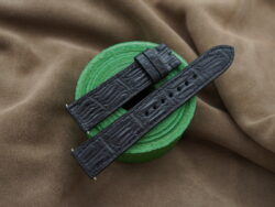 High Grade Matte Black Crocodile Leather Watch Strap - CUSTOM MADE SERVICE CT3048