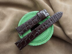 High Grade Glossy Dark Brown Crocodile Leather Watch Strap - CUSTOM MADE SERVICE CT3046