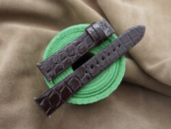 Dark Brown Crocodile Leather Watch Strap - CUSTOM MADE SERVICE CT3046
