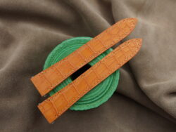 High Grade Tan Brown Crocodile Leather Deployment Watch Strap With Quickswitch For Cartier Santos Medium, Large Model - CUSTOM MADE SERVICE CT3039
