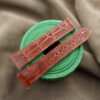 High Grade Glossy Brown Crocodile Leather Deployment Watch Strap With Quickswitch For Cartier Santos Medium, Large Model - CUSTOM MADE SERVICE CT3038