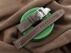 Brown Genuine Shell Cordovan Leather Watch Strap For IWC Pilot - CUSTOM MADE SERVICE CT3096