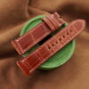 High Grade Glossy Cognac Crocodile Leather Watch Strap For Panerai - CUSTOM MADE SERVICE CT3110