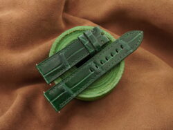High Grade Glossy Green Crocodile Leather Watch Strap For Panerai - CUSTOM MADE SERVICE CT3111