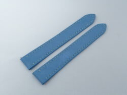 17.5mm/16mm Light Blue Nubuck Leather Deployment Strap for Cartier Tank Solo Small #WT14243
