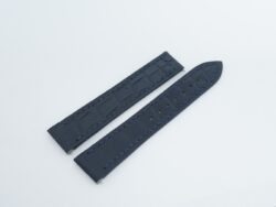 17.5mm Navy Blue Crocodile Leather Integrated Strap for Cartier Dumont Large 105/85mm #WT14261