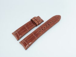 20mm/18mm Glossy Brown High Grade Crocodile Leather Curved End Watch Strap 110/70mm #WT14258