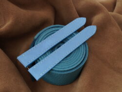 Light Blue Nubuck Calf Leather Deployment Watch Strap For Cartier Tank Solo, Large Model - CUSTOM MADE SERVICE CT2947