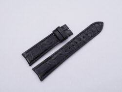 21mm/18mm Black Crocodile Leather Curved End Watch Strap For JLC #WT14270
