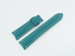 21mm/18mm Blue Genuine Box Calf Skin Leather Curved End Watch Strap for JLC #WT14276