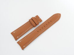 21mm/18mm Tan Brown Box Calf Leather Curved End Watch Strap for JLC #WT14277