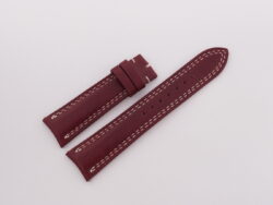 21mm/18mm Burgundy Genuine Box Calf Skin Leather Curved End Watch Strap for JLC#WT14275