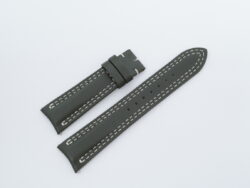21mm/18mm Olive Green Box Calf Leather Curved End Watch Strap for JLC #WT14279