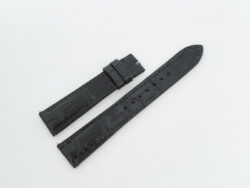 19mm/16mm Black Genuine Crocodile Skin Leather Watch Strap for Cartier Must Large / Cartier Louis Large #WT14324