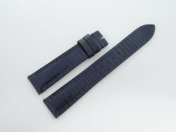 19mm/16mm Dark Navy Blue Genuine Lizard Skin Leather Watch Strap for Cartier Must Large / Cartier Louis Large #WT14314