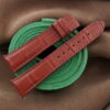 High Grade Red Brown Crocodile Leather Watch Strap For Cartier Tank Solo, Tank Must, Tank Louis - CUSTOM MADE SERVICE CT3121