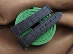 High Grade Black Crocodile Leather Deployment Watch Strap With Quickswitch For Cartier Santos Medium, Large Model - CUSTOM MADE SERVICE CT3133