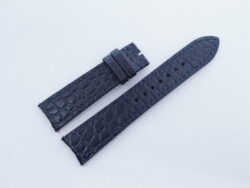 21mm/18mm Navy Blue Crocodile Leather Curved End Watch Strap For JLC #WT14377